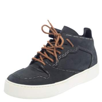 Pre Owned Balenciaga Black Nubuck  Staples High Top Sneakers Size 38