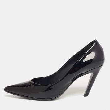 Pre Owned Balenciaga Black Patent Leather Pointed-Toe Pumps Size 39