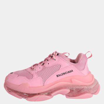 Pre Owned Balenciaga Pink Wmns Triple S Clear Sole Sneakers EU 39
