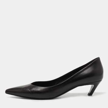 Pre Owned Balenciaga Black Leather Knife Pumps Size 39