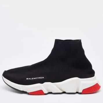 Pre Owned Balenciaga Black Knit Fabric Speed 2.0 Slip On Sneakers Size 41