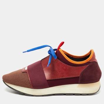 مملوكة مسبقًا Balenciaga Tricolor Leather and Mesh Race Runner Sneakers Size 40