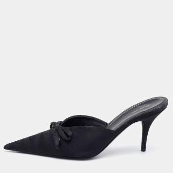 Pre Owned Balenciaga Monogram Fabric Knife Sandals Size 37.5