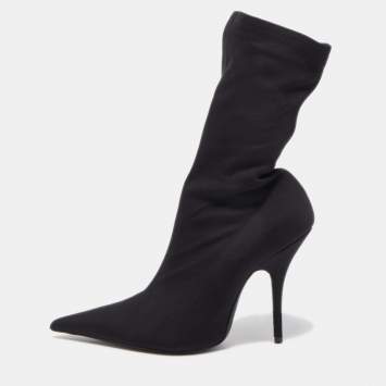 Pre Owned Balenciaga Black Nylon Socks Boot Size 36