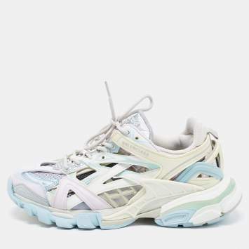 Pre Owned Balenciaga Multicolour Leather and Mesh Track 2 Low Top Sneakers Size 39
