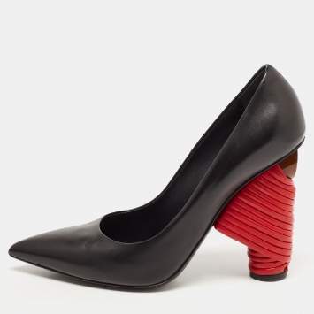 Pre Owned Balenciaga Black Leather Bistrot Pumps Size 38