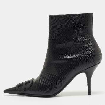 Balenciaga Black Leather Ceinture Ankle Boots Size 38 Balenciaga | TLC