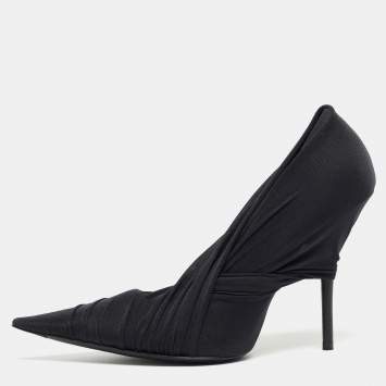 Pre Owned Balenciaga Black Lace Knife Pumps Size 38.5