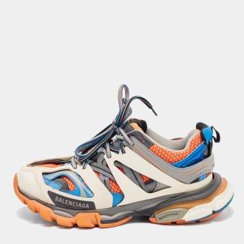 Pre Owned Balenciaga Multicolor Faux Leather and Mesh Track Sneakers Size 40