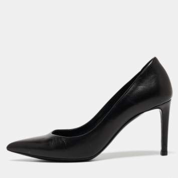 Pre Owned Balenciaga Black Leather Knife Pointed Toe Pumps Size 36
