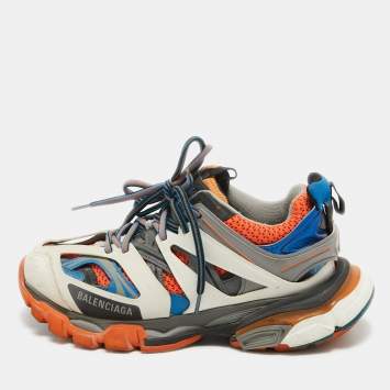 Pre Owned Balenciaga Multicolor Faux Leather and Mesh Track Sneakers Size 38