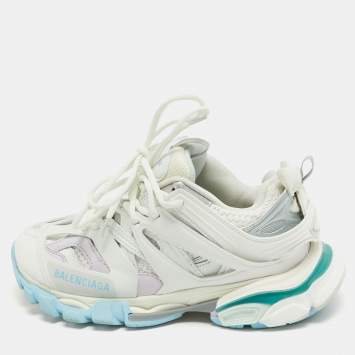 Pre Owned Balenciaga Multicolor Leather and Mesh Track Sneakers Size 36