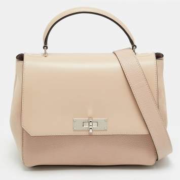 مملوكة مسبقًا Bally B Turn Beige Small Leather and Suede Top Handle Bag