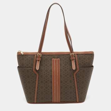 Bally Brown Printed Coated Canvas and Leather Damirah Tote