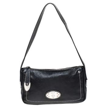 Pre Owned Bally Black Leather Pochette Bag