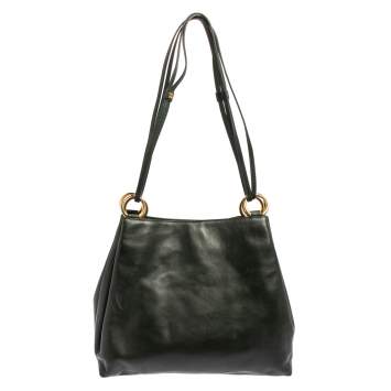 Pre Owned Bally Green Leather Hobo