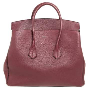 Pre Owned Bally Burgundy Leather Large Sommet Tote