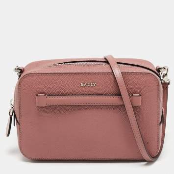Pre Owned Bally Pink Leather Zip Shoulder Bag