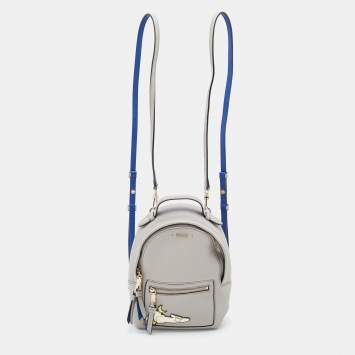 Pre Owned Bally Grey Leather 17 Bovine Backpack