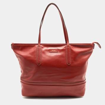 Pre Owned Bally Rust Leather Shopper Tote
