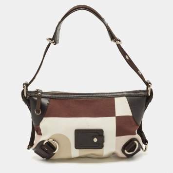 Pre Owned Bally Multicolor Canvas and Leather Shoulder Bag