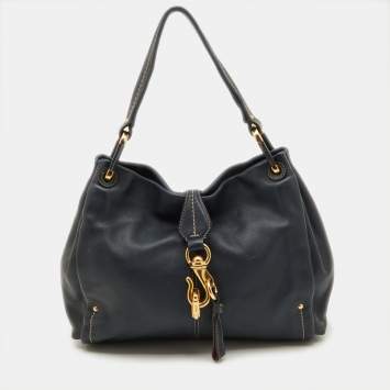 Pre Owned Bally Blue Leather Hobo