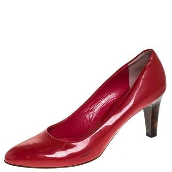 Pre Owned Bally Pink Patent Leather Round Toe Pumps Size 41
