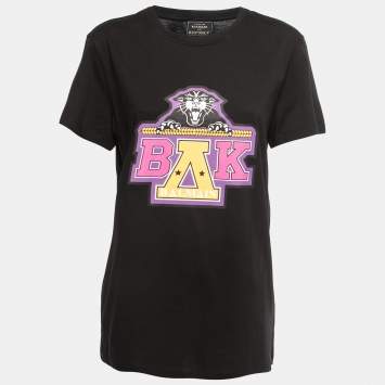 Pre Owned Balmain X Beyonce Black Cotton Logo T-Shirt S