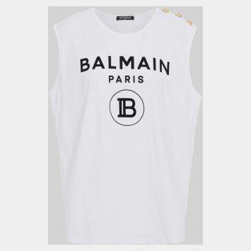 Pre Owned Balmain Cotton Sleeveless Top 38