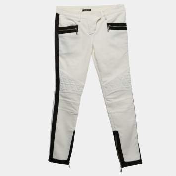 مملوكة مسبقًا بنطلون جينز بالمان ضيق دِنيم أبيض مقاس صغير/خصر 30"