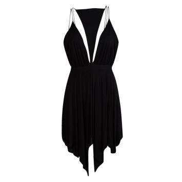 Pre Owned Balmain Black Triangular Front Detail Sleeveless Dress S