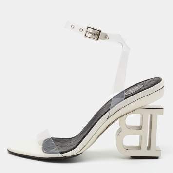 Pre Owned Balmain Transparent PVC Naomi Ankle-Strap Sandals Size 37