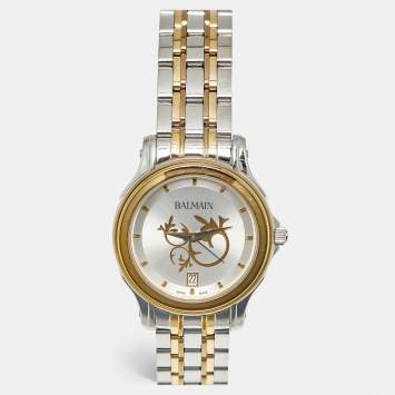 Pre Owned Balmain B1852.39.16 Silver Dial Two-Tone Stainless Steel Women's Wristwatch 34 mm