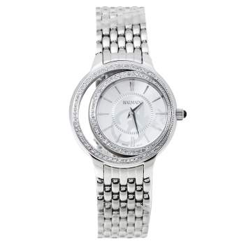 Pre Owned Balmain Silver Stainless Steel Diamond Eclipse 3291 Women's Wristwatch 34 mm