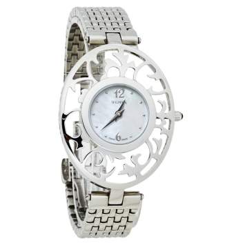 Pre Owned Balmain White Mother of Pearl Stainless Steel 3071 Arabesques Quartz Women's Wristwatch 32MM