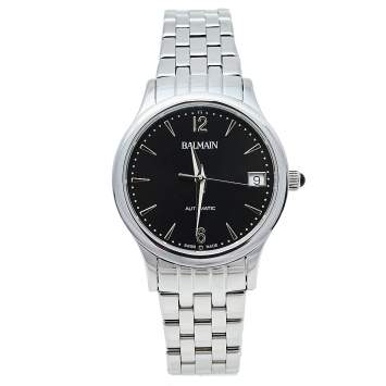 Pre Owned Balmain Black Stainless Steel Classic R Lady Automatic 3991 Women's Wristwatch 32 mm