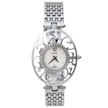 Pre Owned Balmain Mother of Pearl Stainless Steel Diamonds Arabesques Bijou 3075 Women's Wristwatch 32 mm