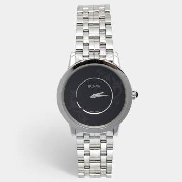 Pre Owned Balmain Black Stainless Steel Eria Bijou B1771.33.62 Women's Wristwatch 36 mm