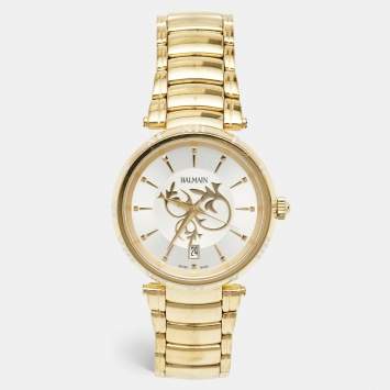Pre Owned Balmain SIlver Gold Plated Stainless Steel Classica B.4070.33.16 Women's Wristwatch 35 mm