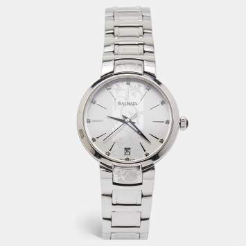Pre Owned Balmain Silver Stainless Steel Iconic Lady B4351.33.16 Quartz Women's Wristwatch 33 mm