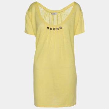 Basler Yellow Linen Knit Blend Glam Rock Strick Tops XXL
