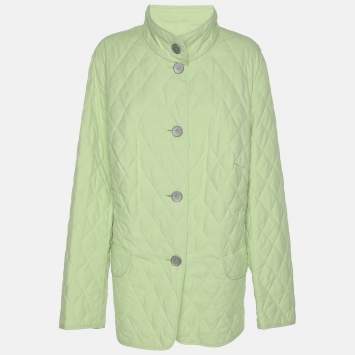Basler Green Quilted Polyester Button Jacket L