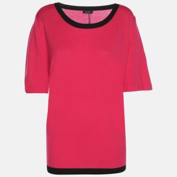 Pre Owned Basler Pink Stretch Knit Tops XL
