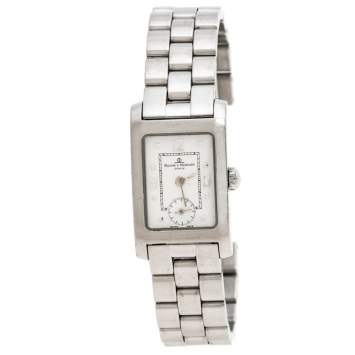 Pre Owned Baume & Mercier White Stainless Steel Hampton MV045139 Women's Wristwatch 20MM