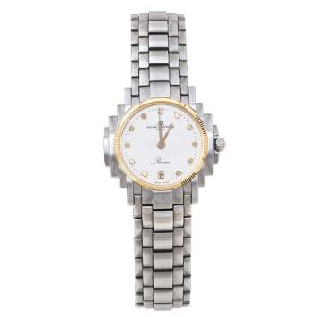 Pre Owned Baume & Mercier White Two-Tone Stainless Steel Riviera 5236.018.3 Women's Wristwatch 26 mm
