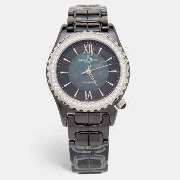 Bernhard H. Mayer Black Mother of Pearl Ceramic La Vida BH17/CWR Women's Wristwatch 38 mm