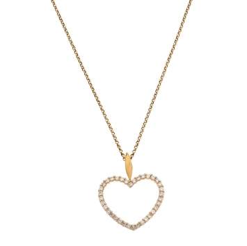 Bernhard H. Mayer Adonia Diamond 18k Yellow Gold Heart Pendant Necklace