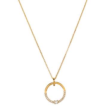 Pre Owned Bernhard H. Mayer Glimmer Diamond 18K Yellow Gold Pendant Necklace
