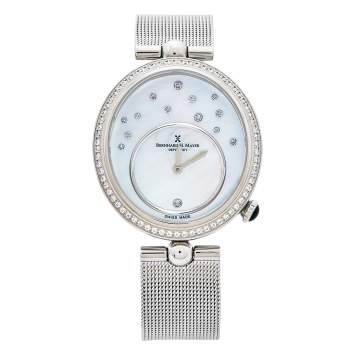 Pre Owned Bernhard H. Mayer Mother of Pearl Stainless Steel Allure B1706/CW Women's Wristwatch 34 mm