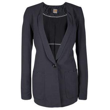 Pre Owned Boss Orange By Hugo Boss Grey Lace Insert Detail Orestina Blazer S